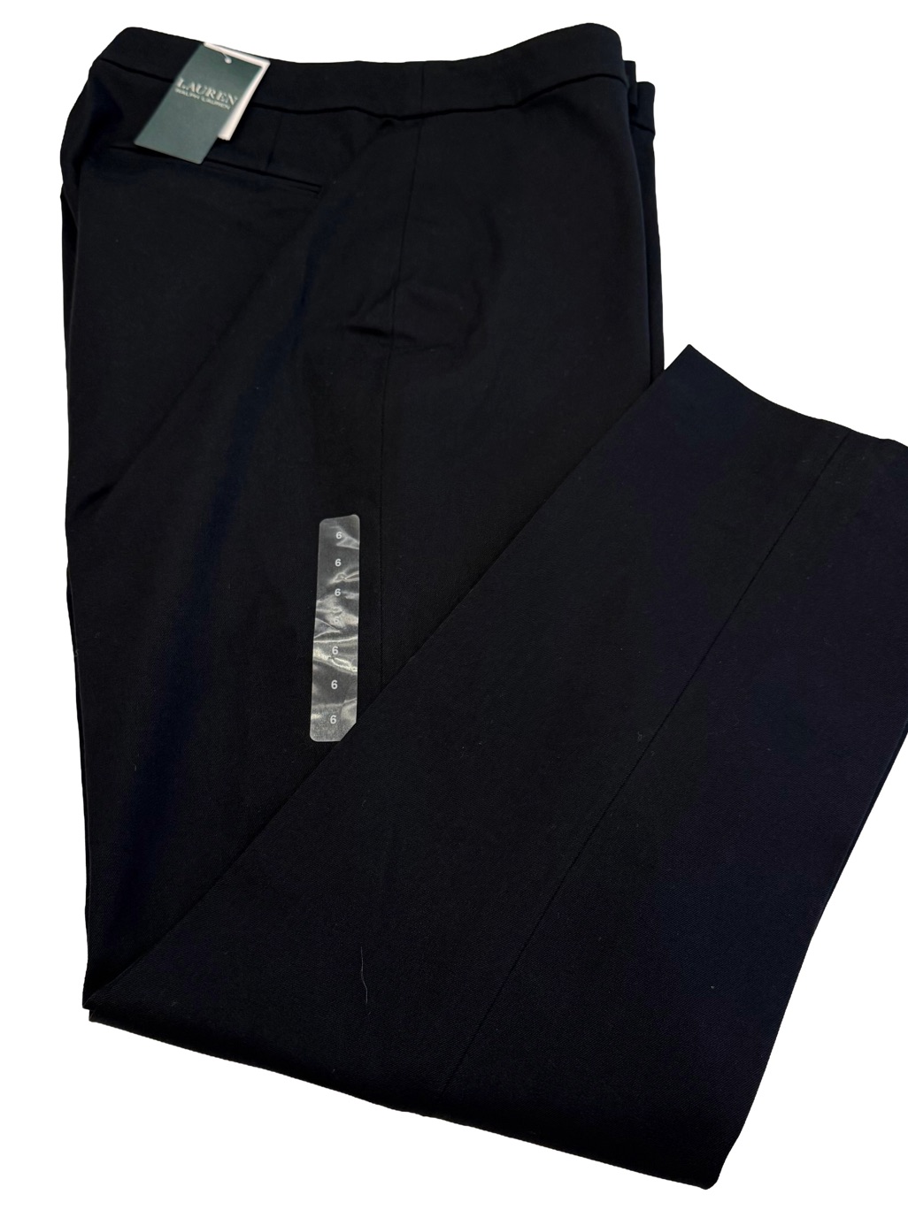 Lauren Ralph Lauren Women’s Classic Black Pants Back Slash Pockets Sz 6 Nwt